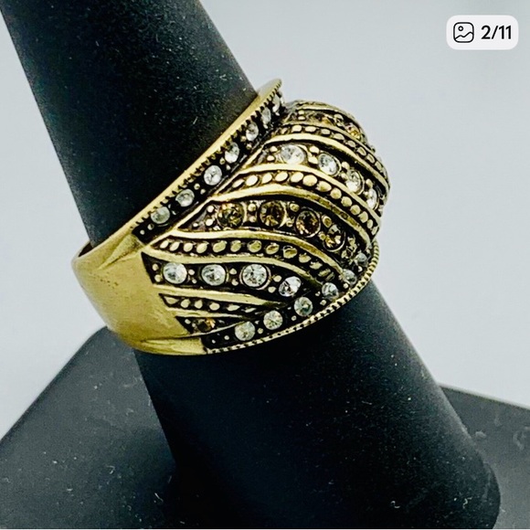Heidi Daus Rhinestone Ring Size 7.75 Rhinestone Covered - Picture 2 of 11